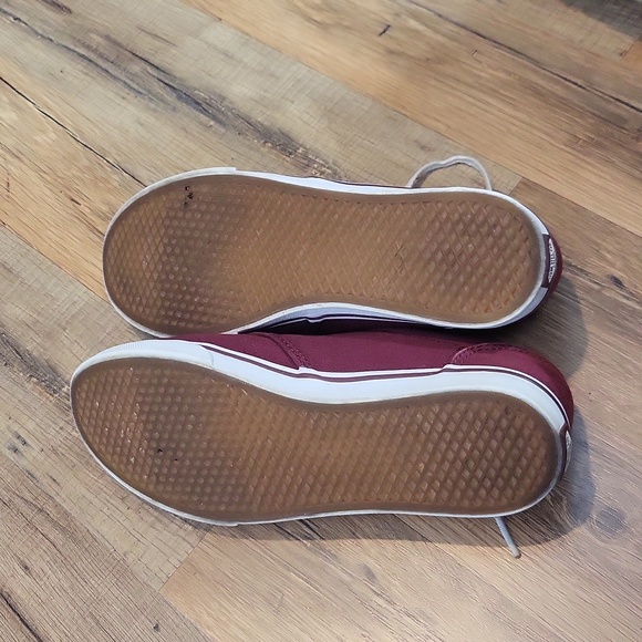 VANS Off the Wall Burgandy Red Lace Up Tennis Shoe Sneaker - Picture 11 of 11